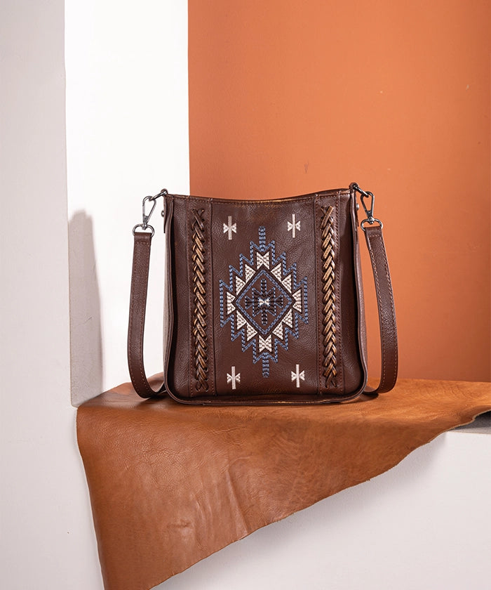 Montana West Aztec Crossbody Bag Brown