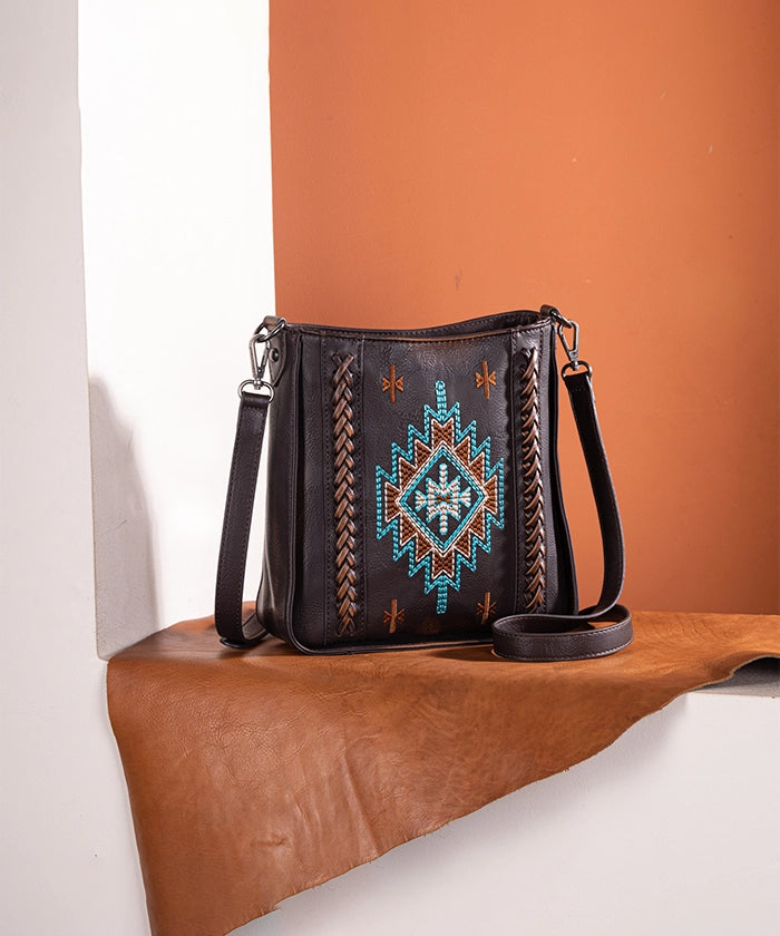 Montana West Aztec Crossbody Bag Coffee