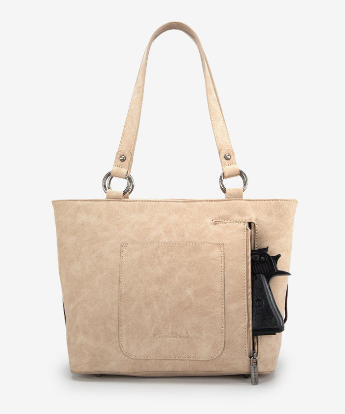 Montana West Aztec Fringe Concealed Carry Tote Bag Tan