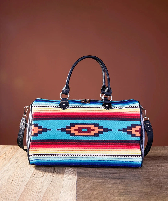 Montana West Aztec Print Canvas Weekender Bag