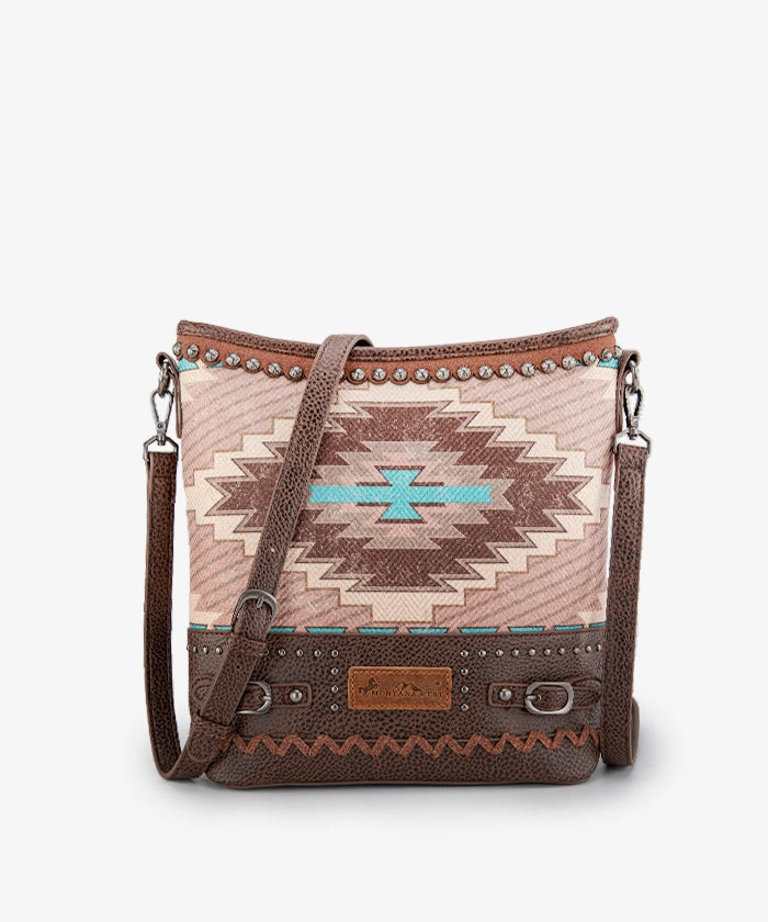 Montana West Aztec Printed Concealed Carry Crossbody Purse Black