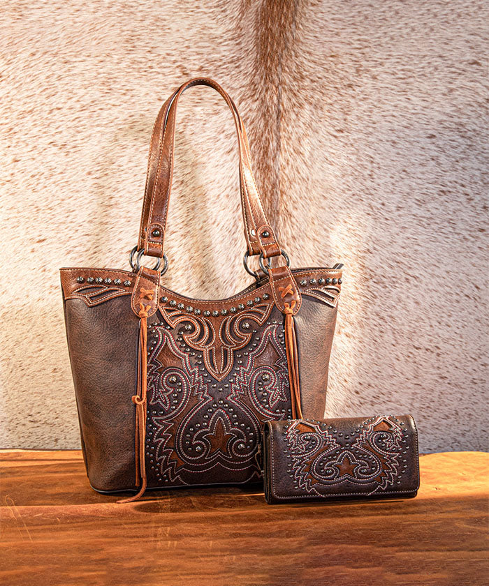 Montana West Boot Scroll Concealed Carry Tote Set Montana West World