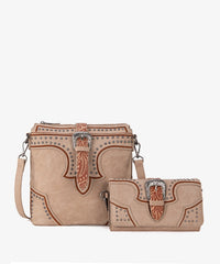 Montana West Buckle Studs Crossbody Bag Set - Montana West World