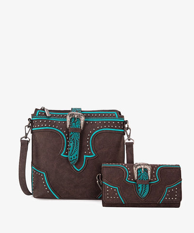 Montana West Buckle Studs Crossbody Bag Set - Montana West World