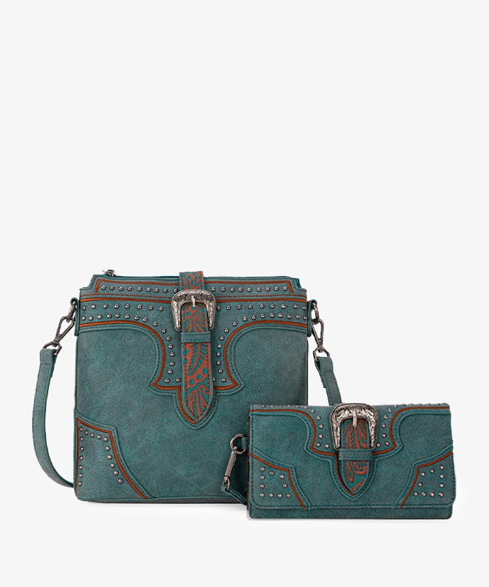 Montana West Buckle Studs Crossbody Bag Set - Montana West World