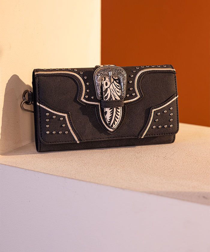 Montana West Buckle Wristlet Black