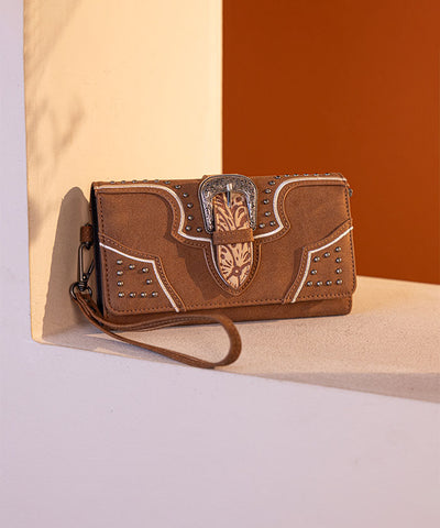 Montana West Buckle Wristlet Brown