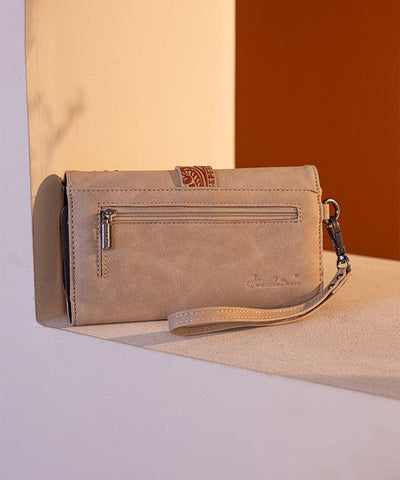 Montana West Buckle Wristlet Tan