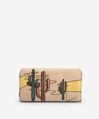 Montana West Cactus Embroidered Wallet Camel