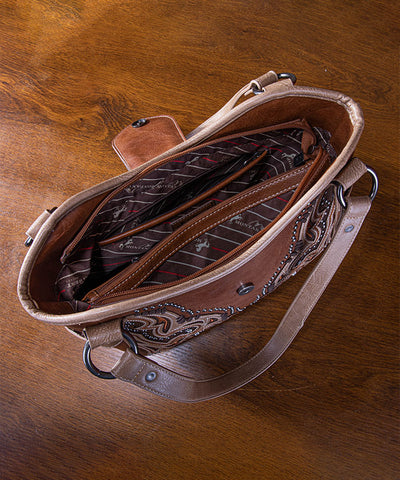 Montana West Cut-out Buckle Concealed Carry Tote Brown