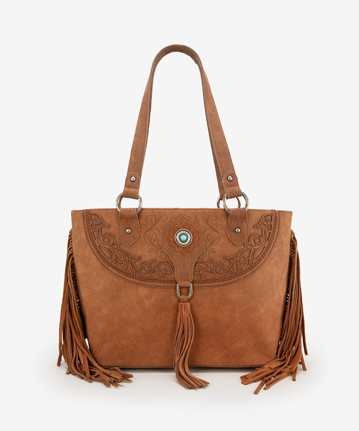 Montana_West_Cut-out_Fringe_Concealed Carry Tote_Bag_Brown