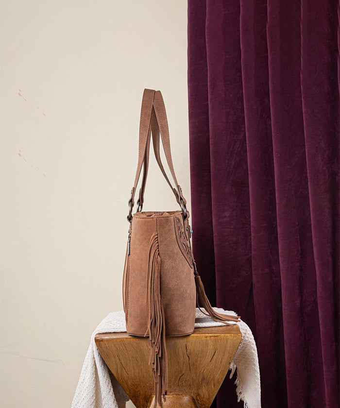 Montana_West_Cut-out_Fringe_Concealed Carry Tote_Bag_Brown