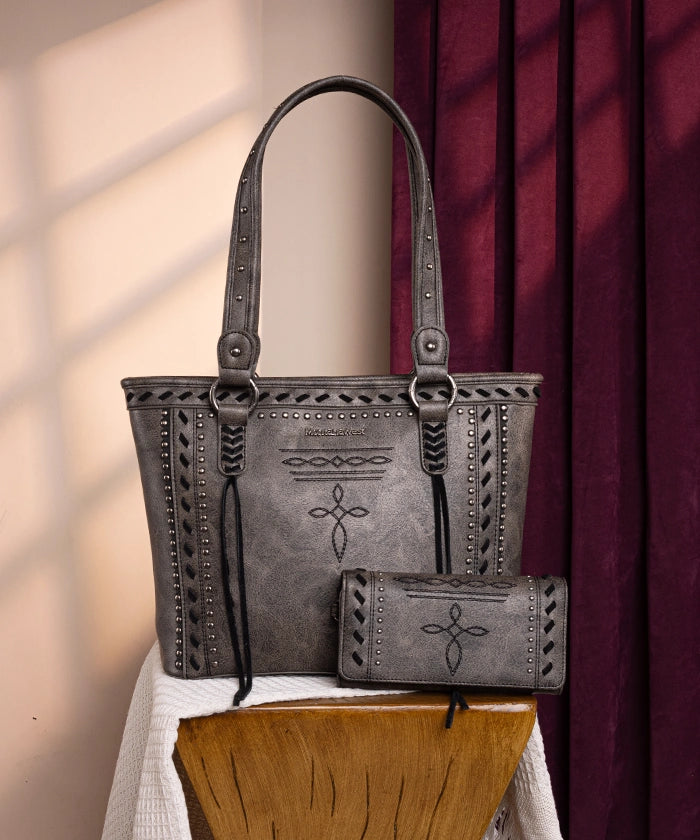 Montana_West_Diamond_Cross_Stitch_Concealed_Carry_Tote_Bag_Grey