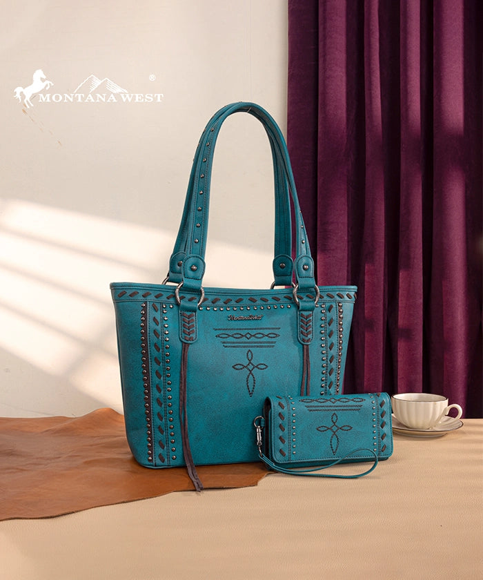 Montana_West_Diamond_Cross_Stitch_Concealed_Carry_Tote_Bag_Turquoise