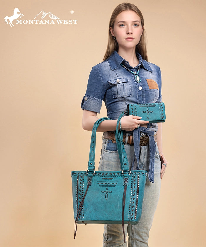 Montana_West_Diamond_Cross_Stitch_Concealed_Carry_Tote_Bag_Turquoise