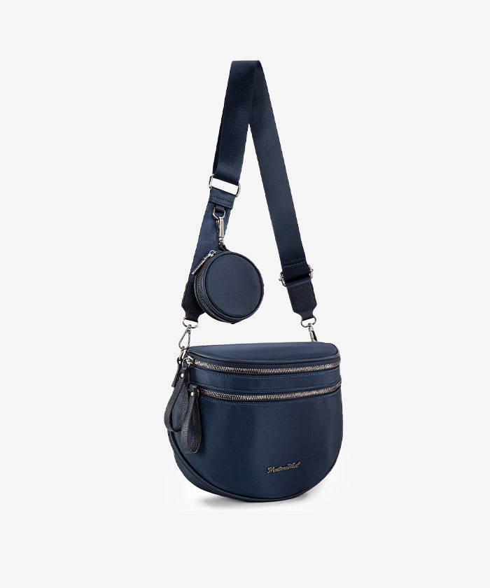 Montana West Dual Zipper Bum Bag Navy