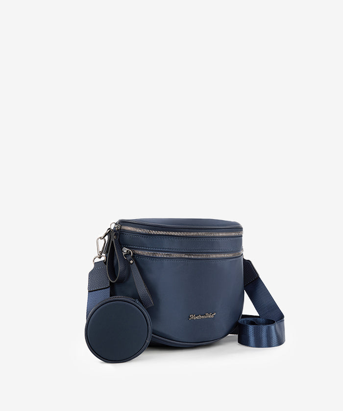 Montana West Dual Zipper Bum Bag Navy