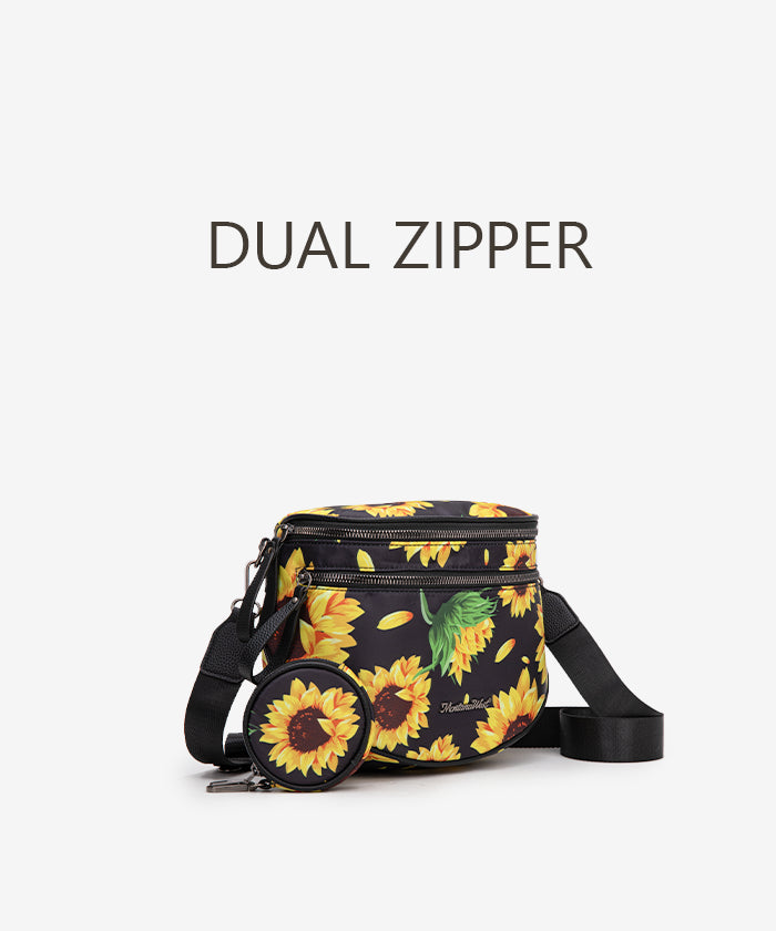 Montana West Dual Zipper Bum Bag Sunflower