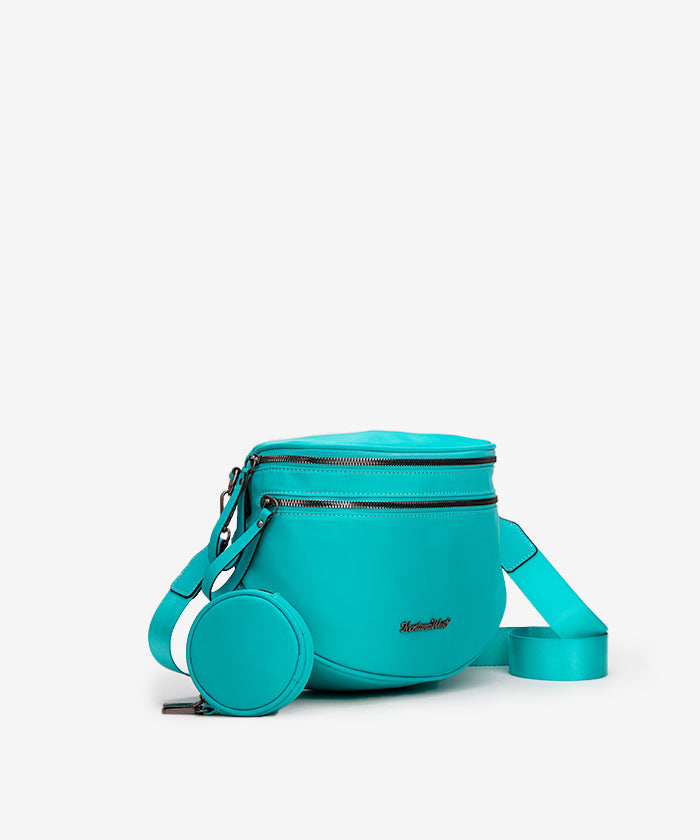 Montana West Dual Zipper Bum Bag Turquoise