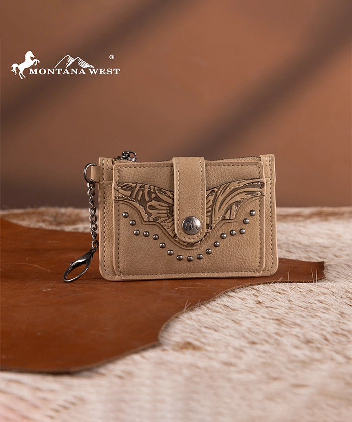 Montana West Floral Tooled Wallet Tan