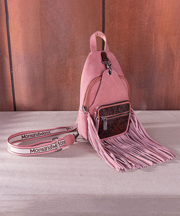 Montana West Fringe Sling Bag Pink