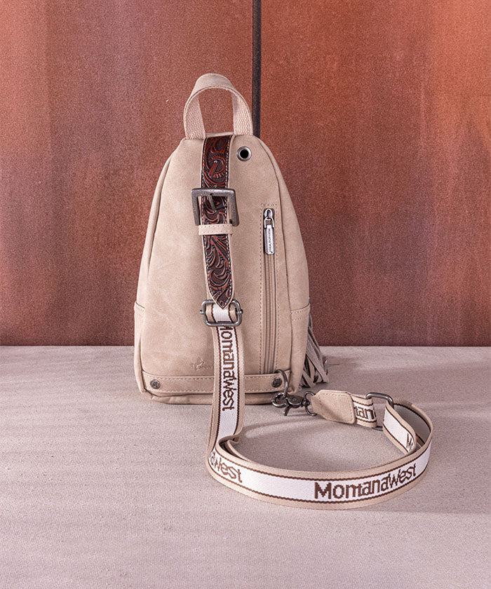 Montana West Fringe Sling Bag Tan