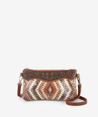 Montana West Sequined Aztec Mini Crossbody Purse Brown