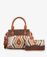 Montana West Sequined Aztec Tote Bag Set Brown