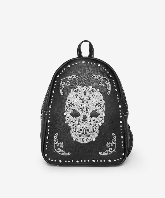 Montana West Sugar Skull Concealed Carry Backpack BK-WT