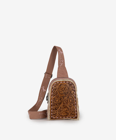 Montana West Tooled Concealed Carry Sling Bag Pink