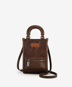 Montana West Tooled Mini Crossbody Phone Purse