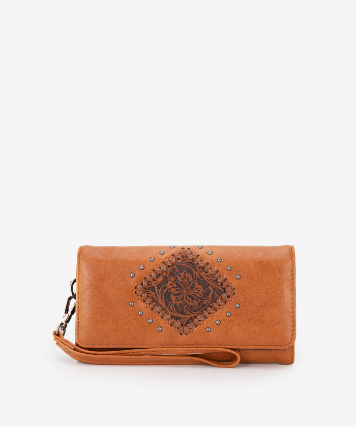 Montana_West_Tooled_Studded_Wristlet_Brown