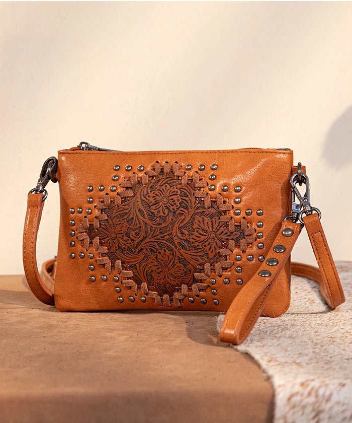 Montana_West_Tooled_Studded_Wristlet_Brown