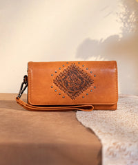 Montana_West_Tooled_Studded_Wristlet_Brown
