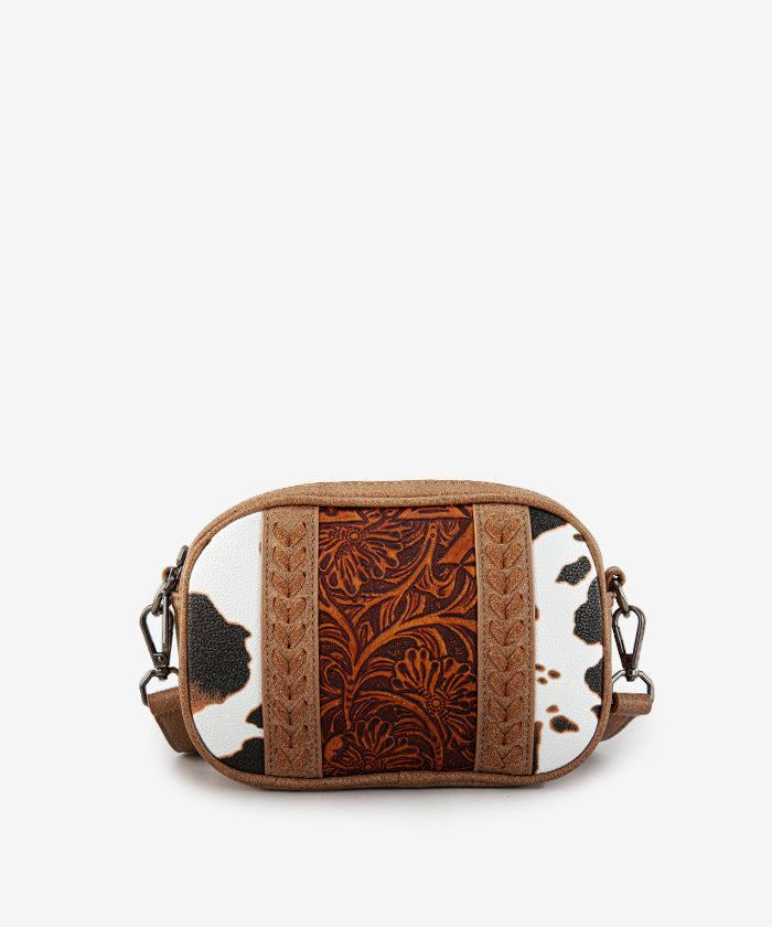 Montana West Tooled Whipstitch Crossbody Bag Brown