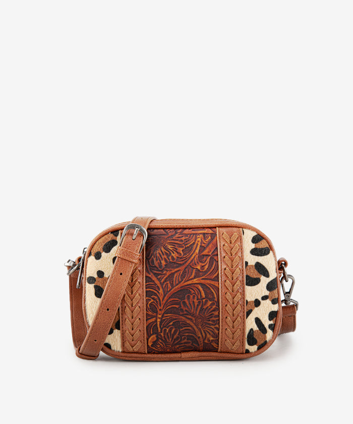 Montana West Tooled Whipstitch Crossbody Bag Leopard