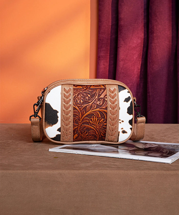 Montana West Tooled Whipstitch Crossbody Bag Leopard