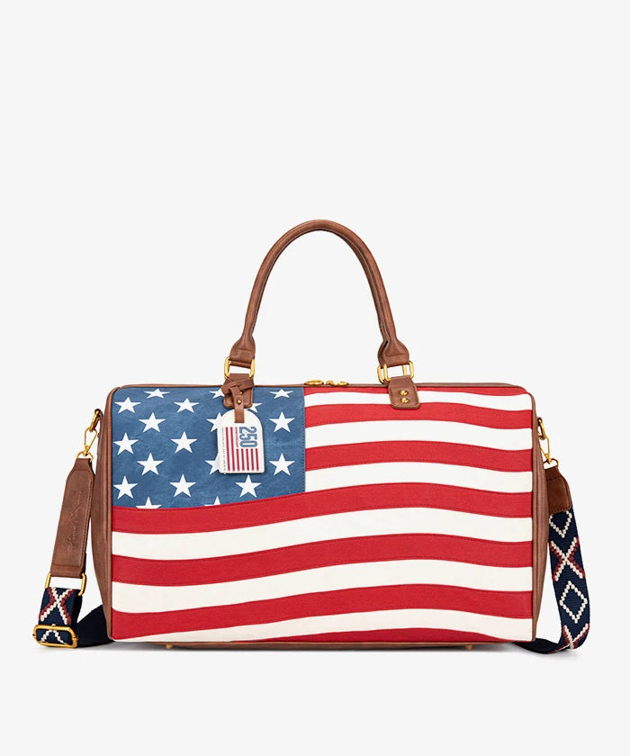 Montana West Studded American Flag Duffle Bag