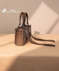 Montana West Western Fringe Concho Mini Crossbody Bag Brown
