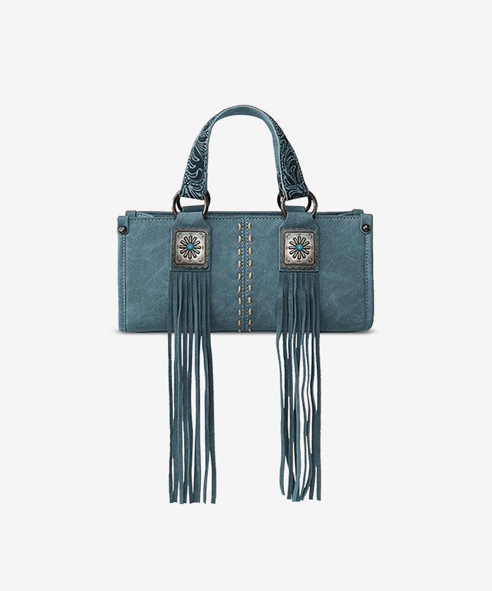 Montana West Western Fringe Concho Mini Crossbody Bag Jean