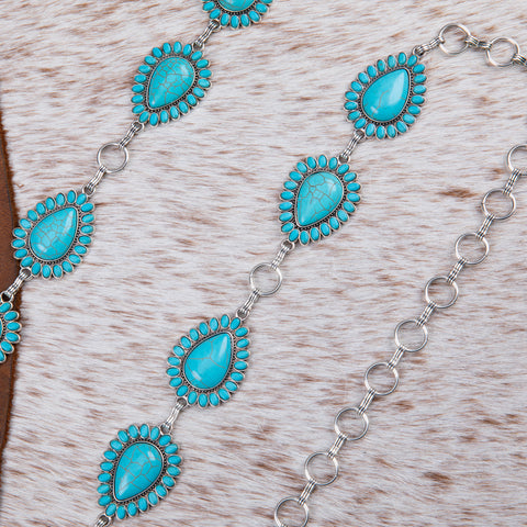 Rustic Coutures Turquoise Concho Belt