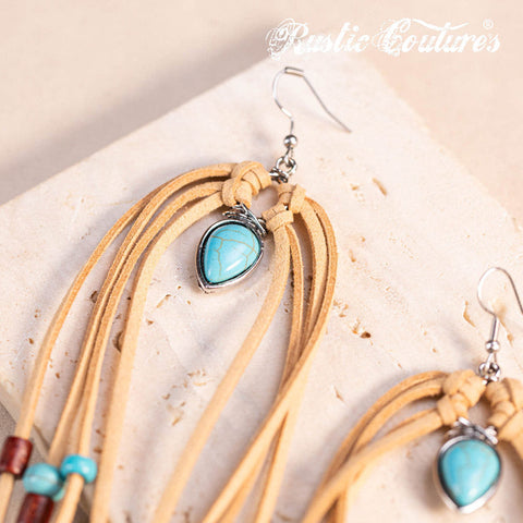 Rustic Couture's® Bohemian Suede Tassel Statement Earring