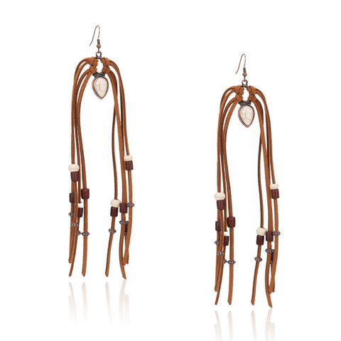 Rustic Couture's® Bohemian Suede Tassel Statement Earring