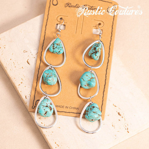 Rustic Couture's® Natural Stone Dangle Earrings