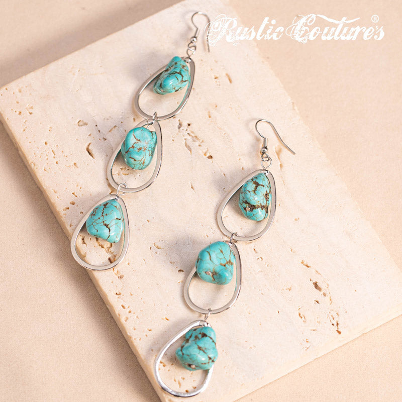 Rustic Couture's® Natural Stone Dangle Earrings