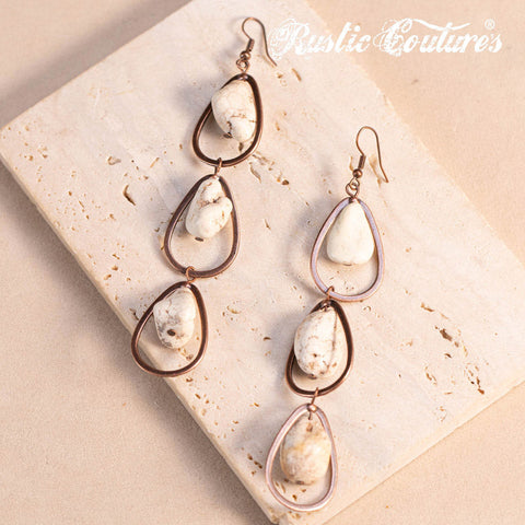 Rustic Couture's® Natural Stone Dangle Earrings