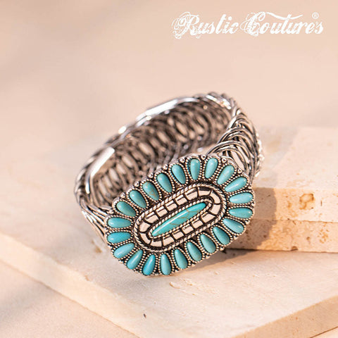 Rustic Couture's® Vintage Navajo Antique Silver Concho Bracelet