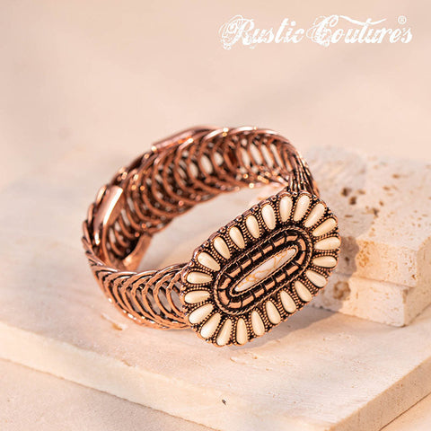 Rustic Couture's® Vintage Navajo Antique Silver Concho Bracelet