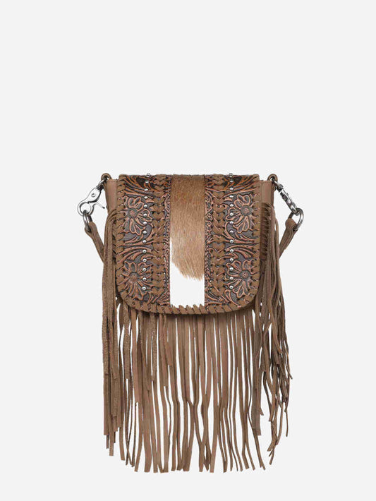 Suede Fringe Purse with Removable Strap – Montana Rustic Accents