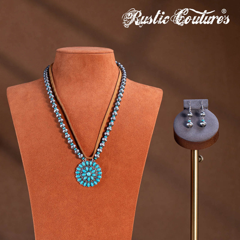 Rustic Couture's® Bohemian Jewelry Sets Pendant Necklace Earrings